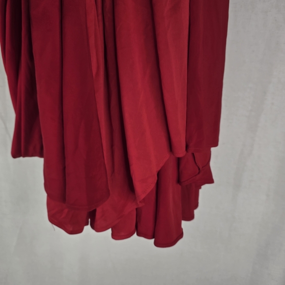 Ieena Mac Duggal Womens Size 2 Red Faux Wrap Stretchy Rhinestones Dress - Picture 4 of 16